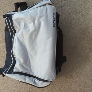 Men's Black and Gray Duffele- Pak Converts Into Backpack Asking Only $35